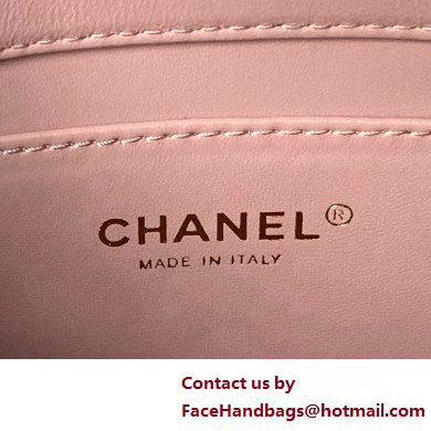 CHANEL Shiny Lambskin, Imitation Pearls  &  Gold-Tone Metal Mini Flap Bag AS4986 pink 2025